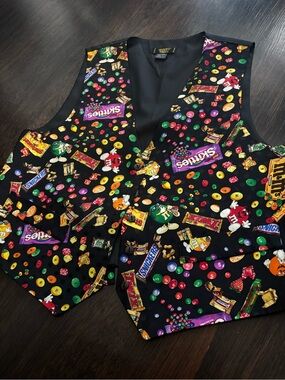 Mars Factory vintage Candy-Print Men's silk Dress Vest